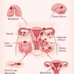 Ilustrim mjekësor i vatrave të endometriozës në vezore dhe legen